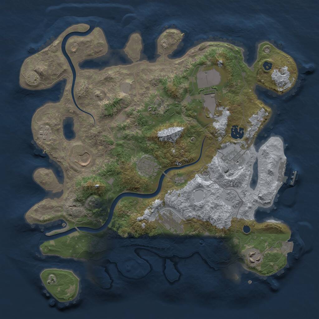 Rust Map: Procedural Map, Size: 3500, Seed: 131533, 14 Monuments