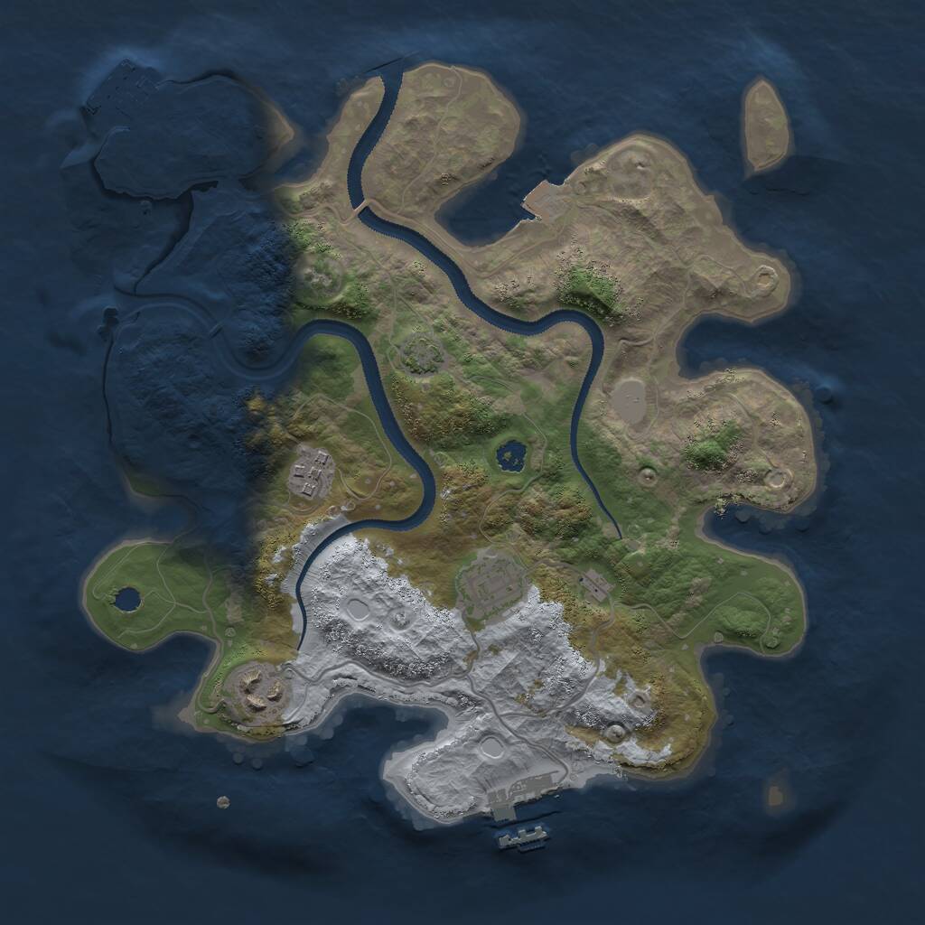 Rust Map: Procedural Map, Size: 3000, Seed: 75623474, 7 Monuments