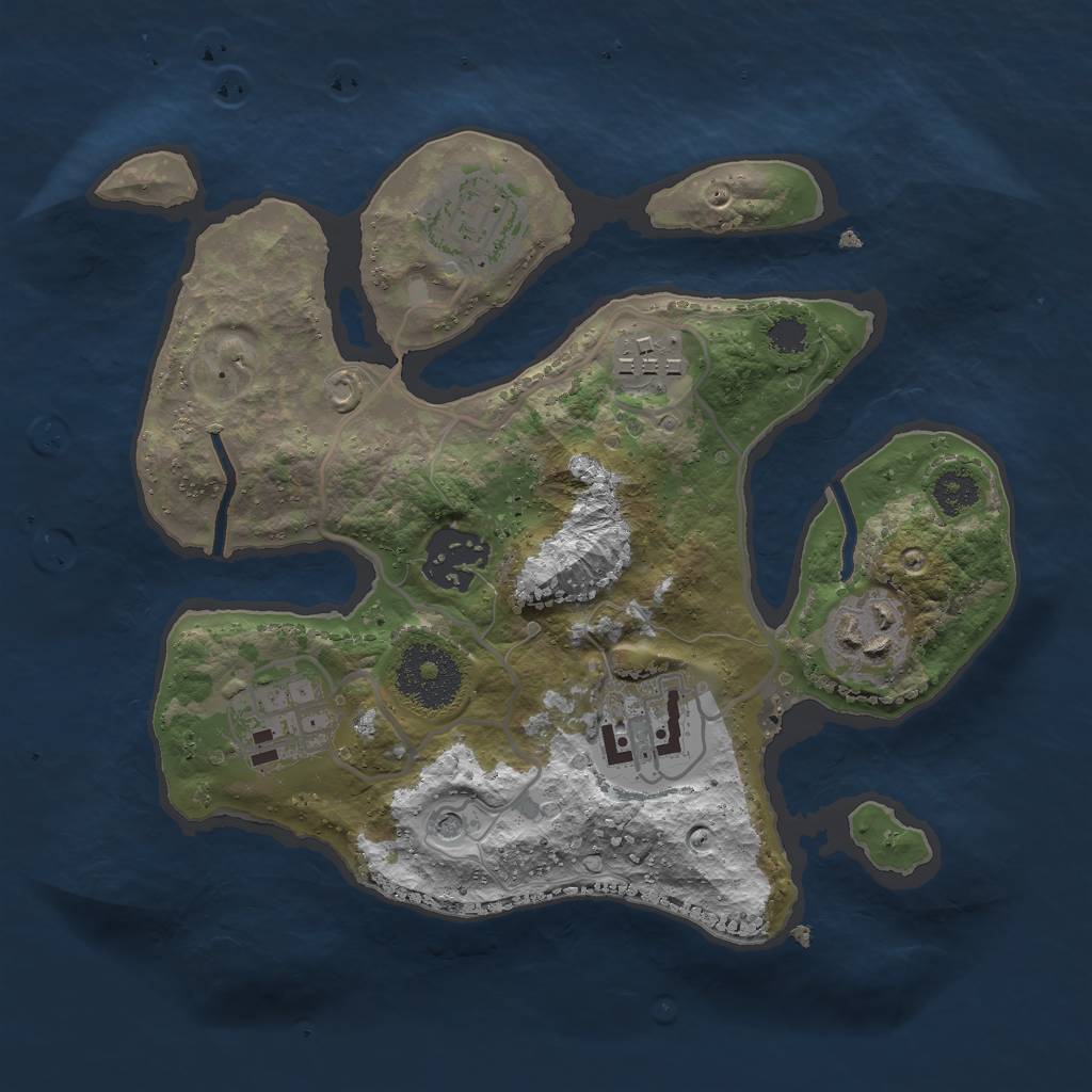 Rust Map: Procedural Map, Size: 2550, Seed: 542, 9 Monuments