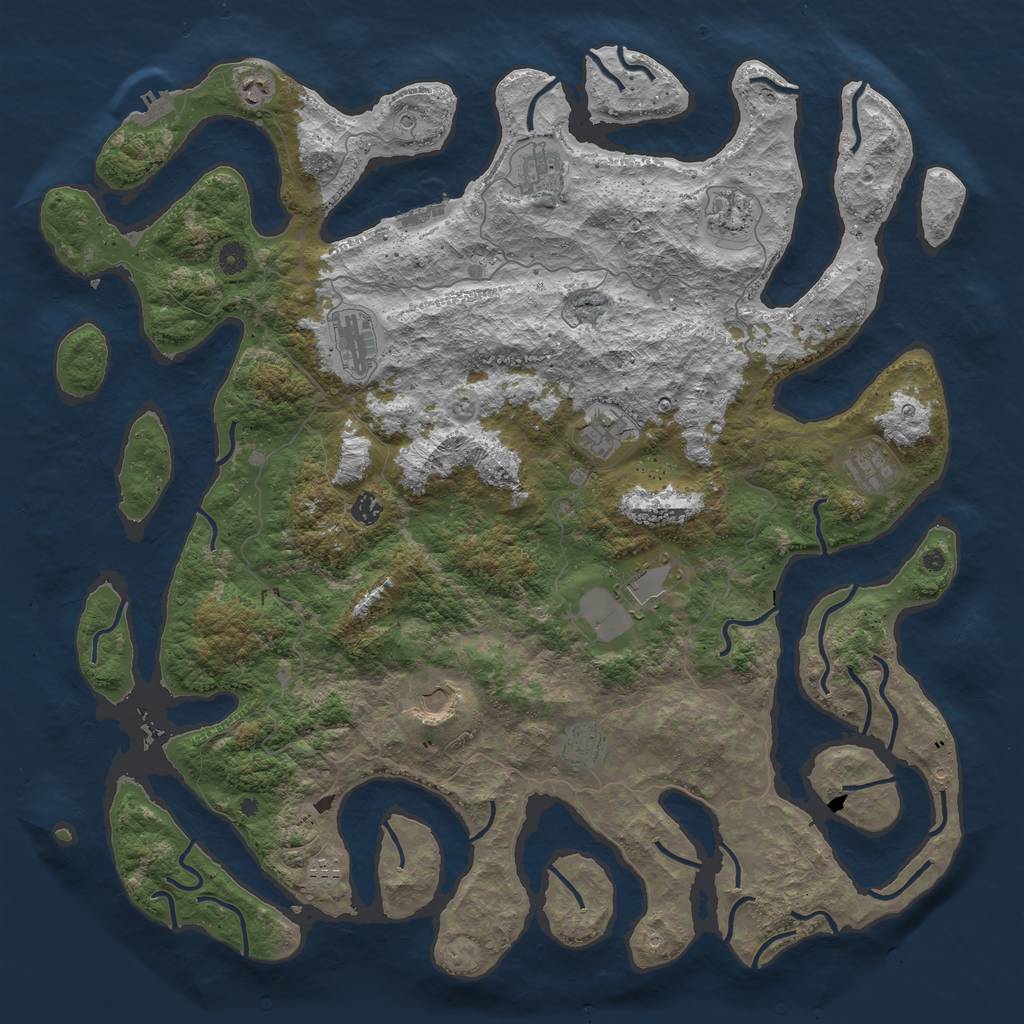 Rust Map: Procedural Map, Size: 5000, Seed: 2131770, 16 Monuments