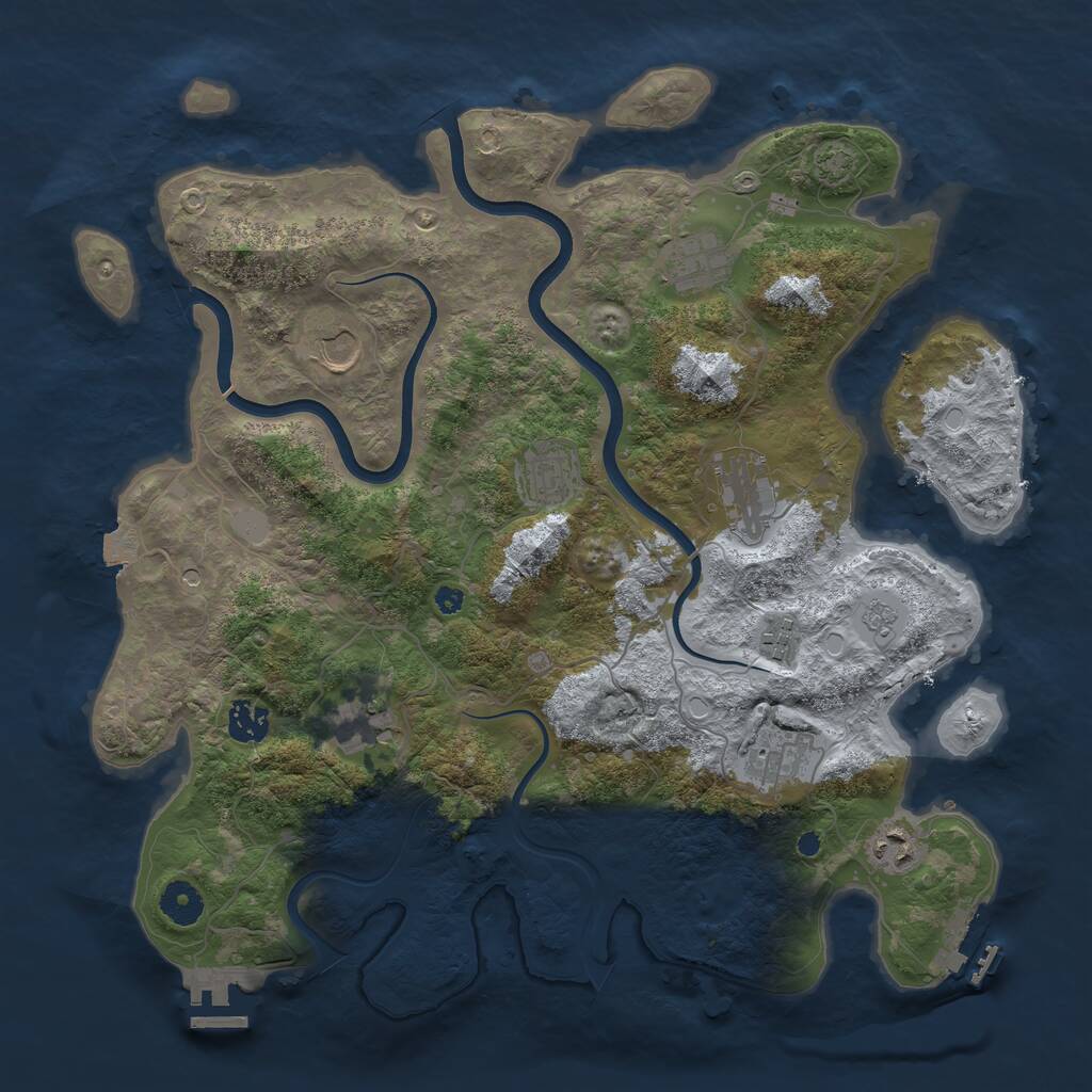 Rust Map: Procedural Map, Size: 3850, Seed: 1288706901, 15 Monuments