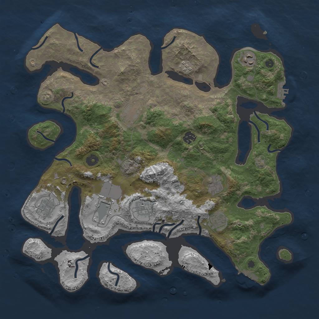 Rust Map: Procedural Map, Size: 3999, Seed: 512345, 14 Monuments