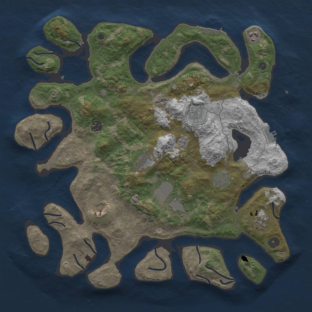 Rust Map: Procedural Map, Size: 4250, Seed: 14342, 14 Monuments