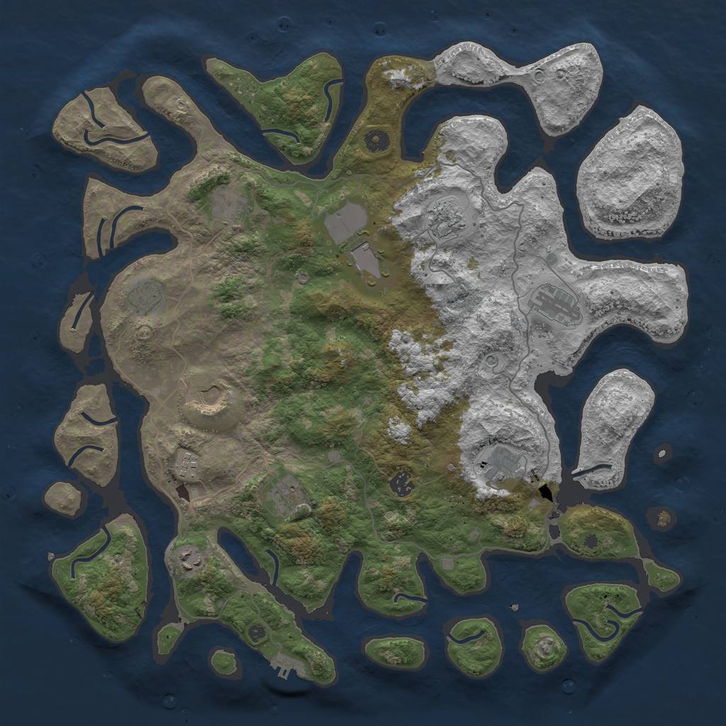 Rust Map: Procedural Map, Size: 4500, Seed: 3639, 15 Monuments