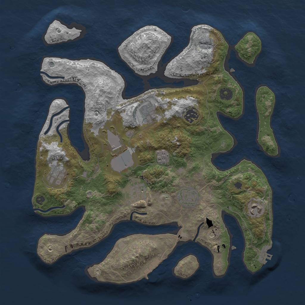 Rust Map: Procedural Map, Size: 3500, Seed: 75984652, 13 Monuments