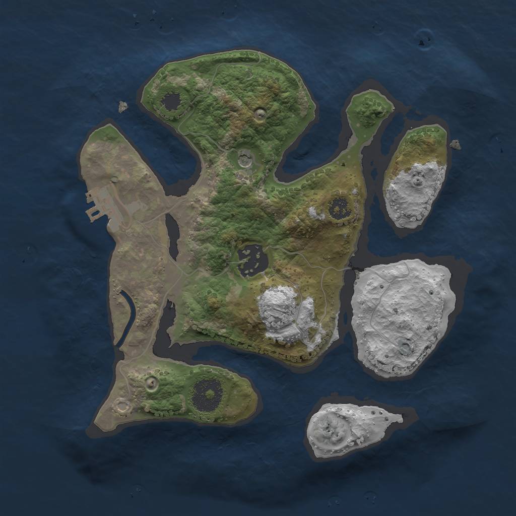 Rust Map: Procedural Map, Size: 2400, Seed: 783184201, 5 Monuments