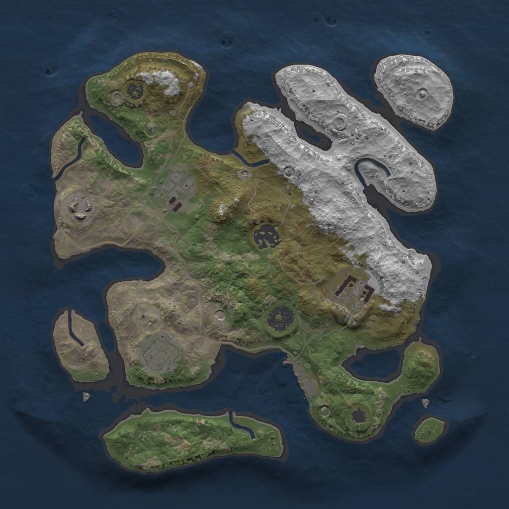 Rust Map: Procedural Map, Size: 3000, Seed: 271281, 9 Monuments