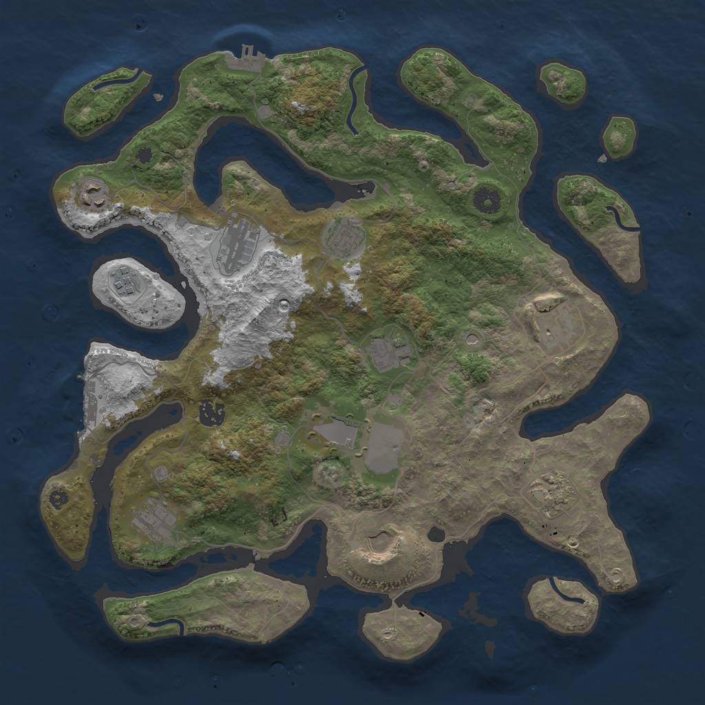 Rust Map: Procedural Map, Size: 3850, Seed: 580822096, 16 Monuments