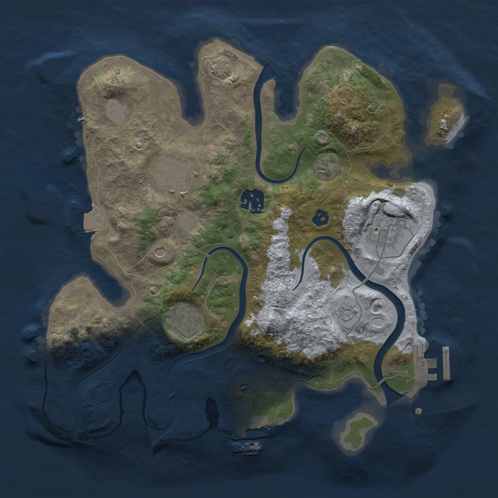 Rust Map: Procedural Map, Size: 3000, Seed: 625527249, 10 Monuments