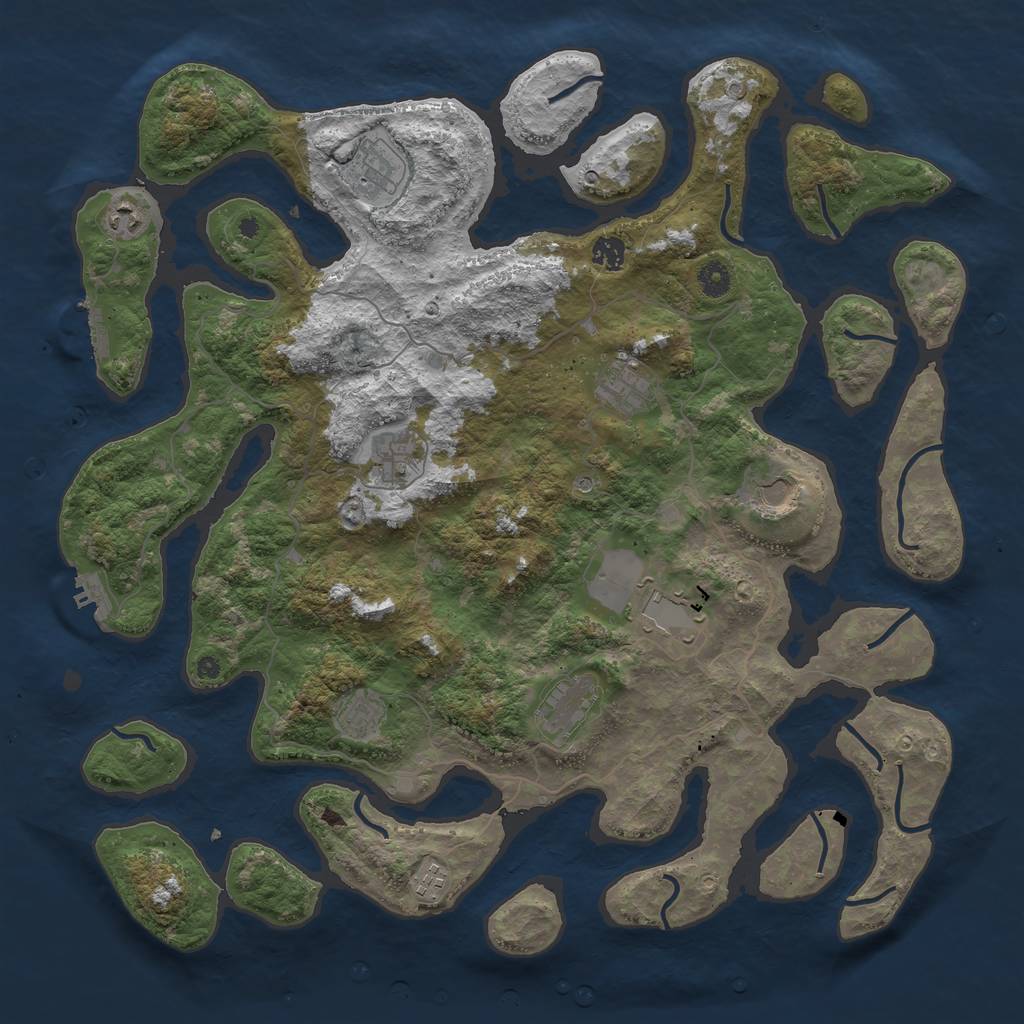 Rust Map: Procedural Map, Size: 4500, Seed: 348729662, 15 Monuments