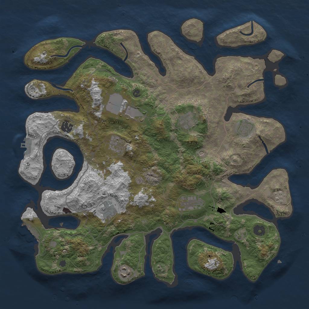 Rust Map: Procedural Map, Size: 4000, Seed: 15069, 14 Monuments