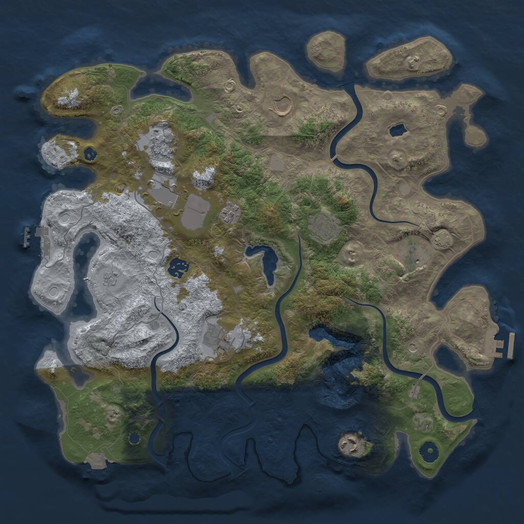 Rust Map: Procedural Map, Size: 4000, Seed: 15069, 15 Monuments