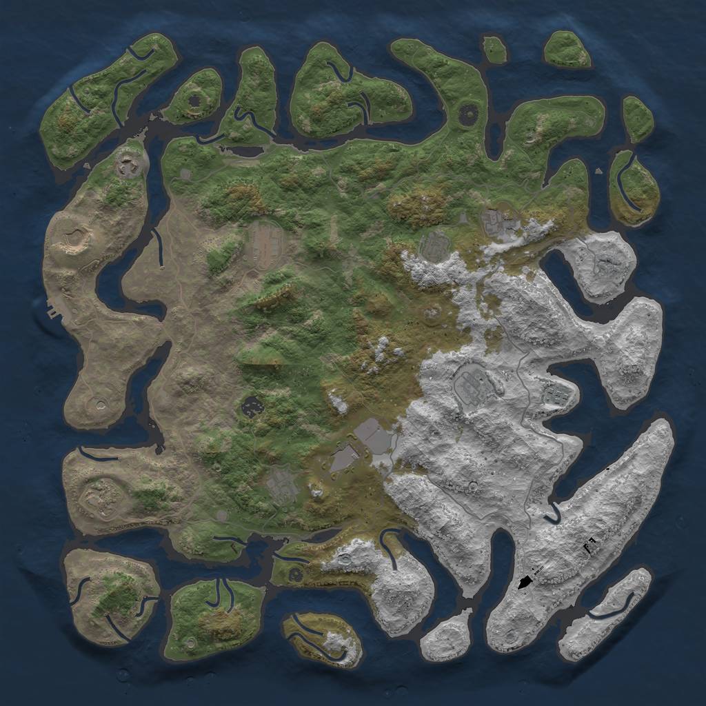 Rust Map: Procedural Map, Size: 5000, Seed: 1326545239, 15 Monuments