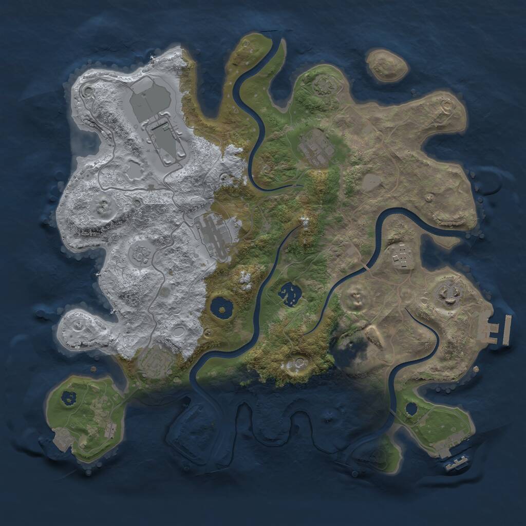 Rust Map: Procedural Map, Size: 3500, Seed: 737408875, 14 Monuments