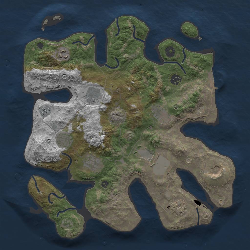 Rust Map: Procedural Map, Size: 3500, Seed: 259291613, 14 Monuments