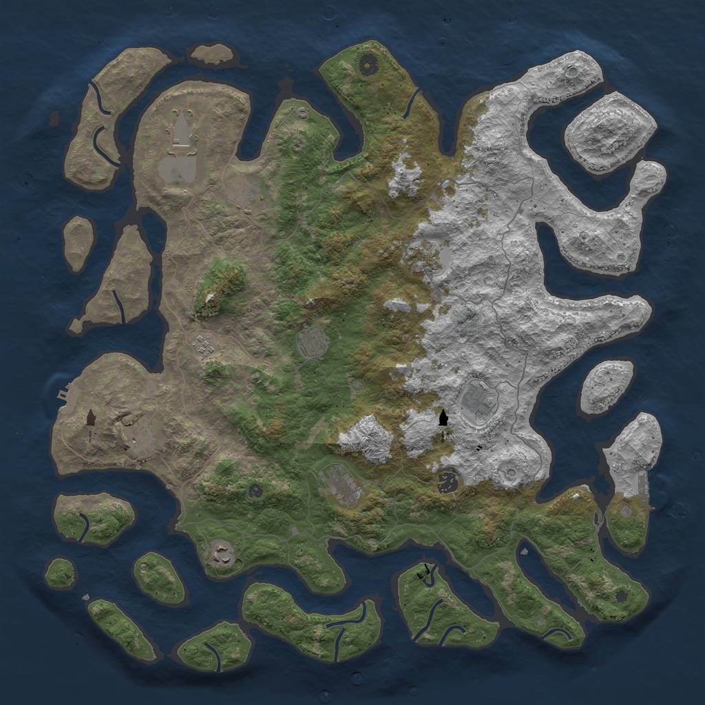 Rust Map: Procedural Map, Size: 5000, Seed: 265384, 15 Monuments