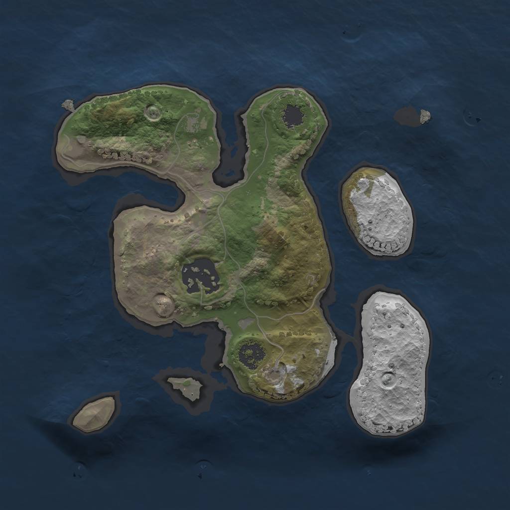 Rust Map: Procedural Map, Size: 2000, Seed: 123458, 3 Monuments