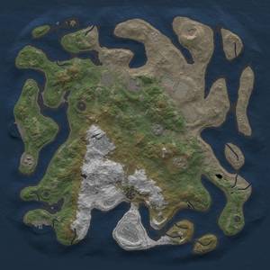 Thumbnail Rust Map: Procedural Map, Size: 4500, Seed: 408, 16 Monuments