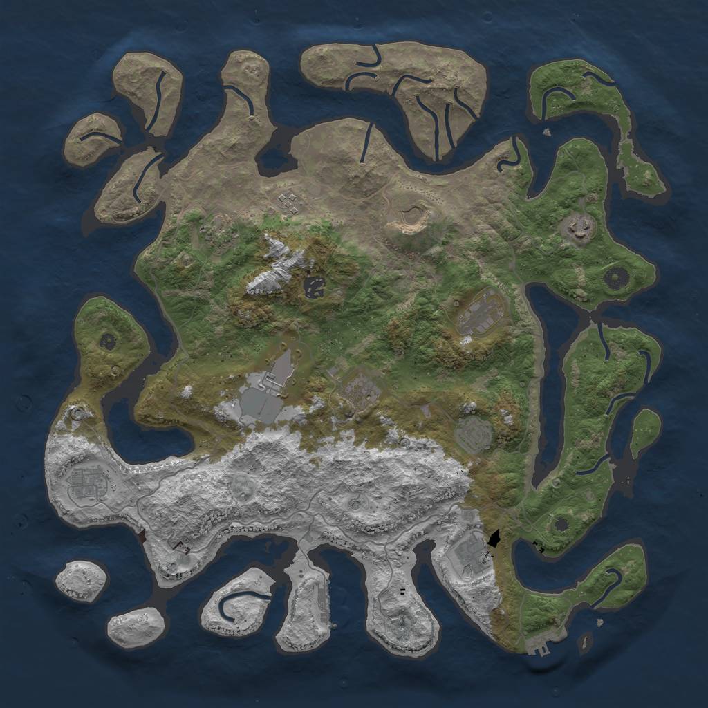 Rust Map: Procedural Map, Size: 4500, Seed: 941, 16 Monuments