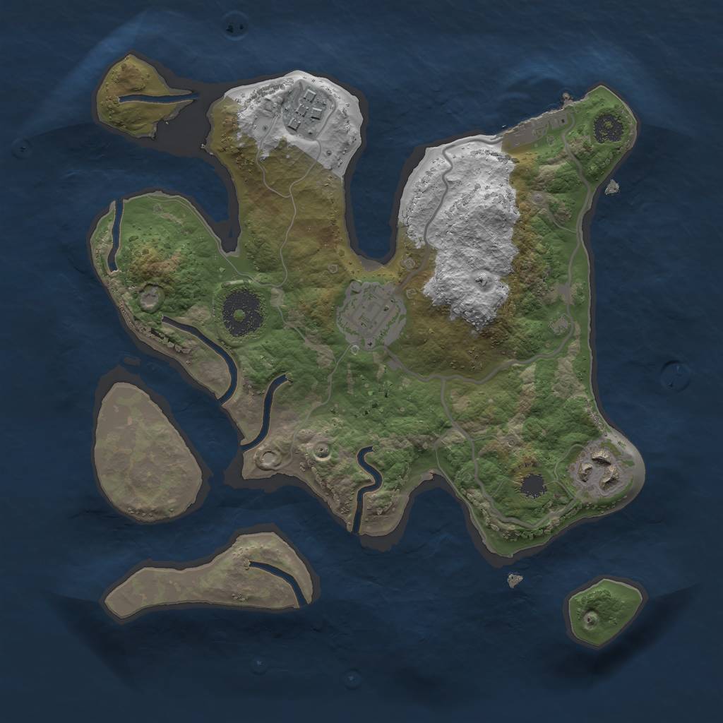 Rust Map: Procedural Map, Size: 2500, Seed: 478, 6 Monuments