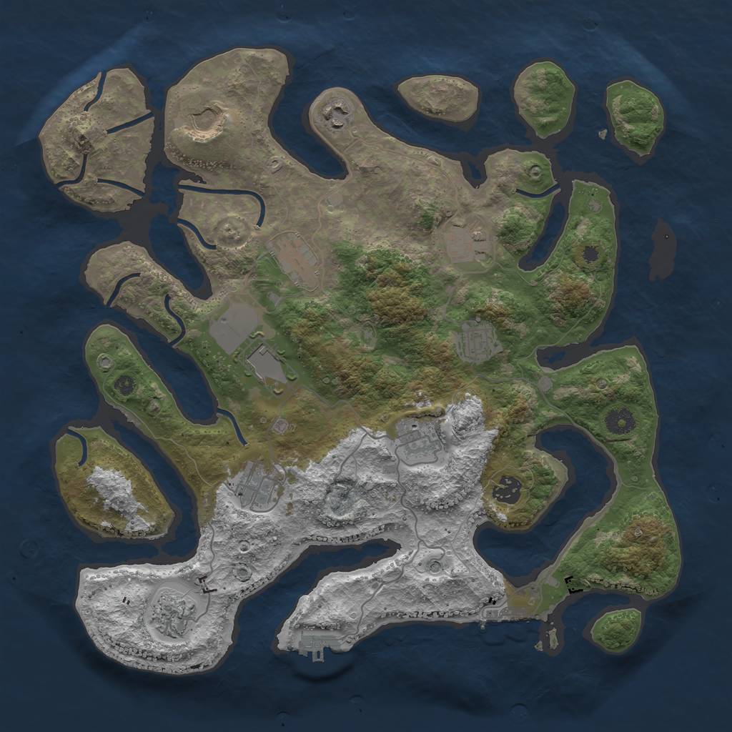 Rust Map: Procedural Map, Size: 3850, Seed: 327986162, 15 Monuments