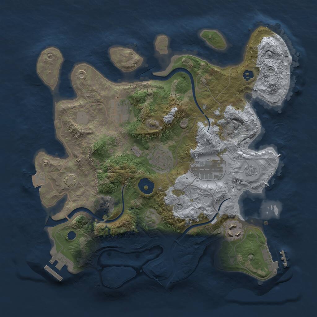 Rust Map: Procedural Map, Size: 3000, Seed: 765102458, 11 Monuments