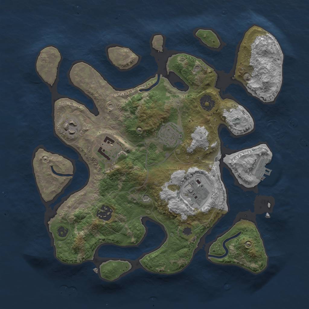 Rust Map: Procedural Map, Size: 3000, Seed: 765102458, 9 Monuments