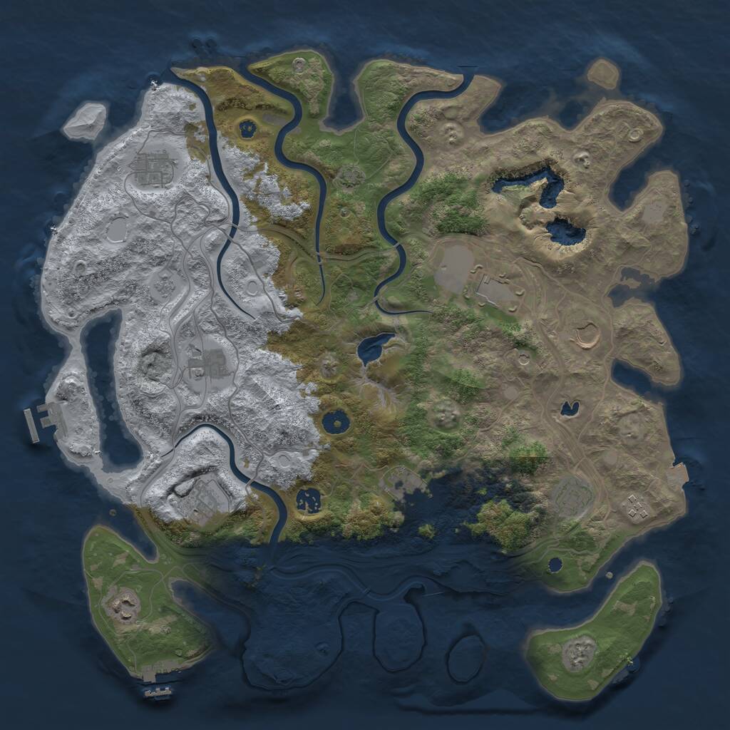 Rust Map: Procedural Map, Size: 4250, Seed: 826022564, 16 Monuments