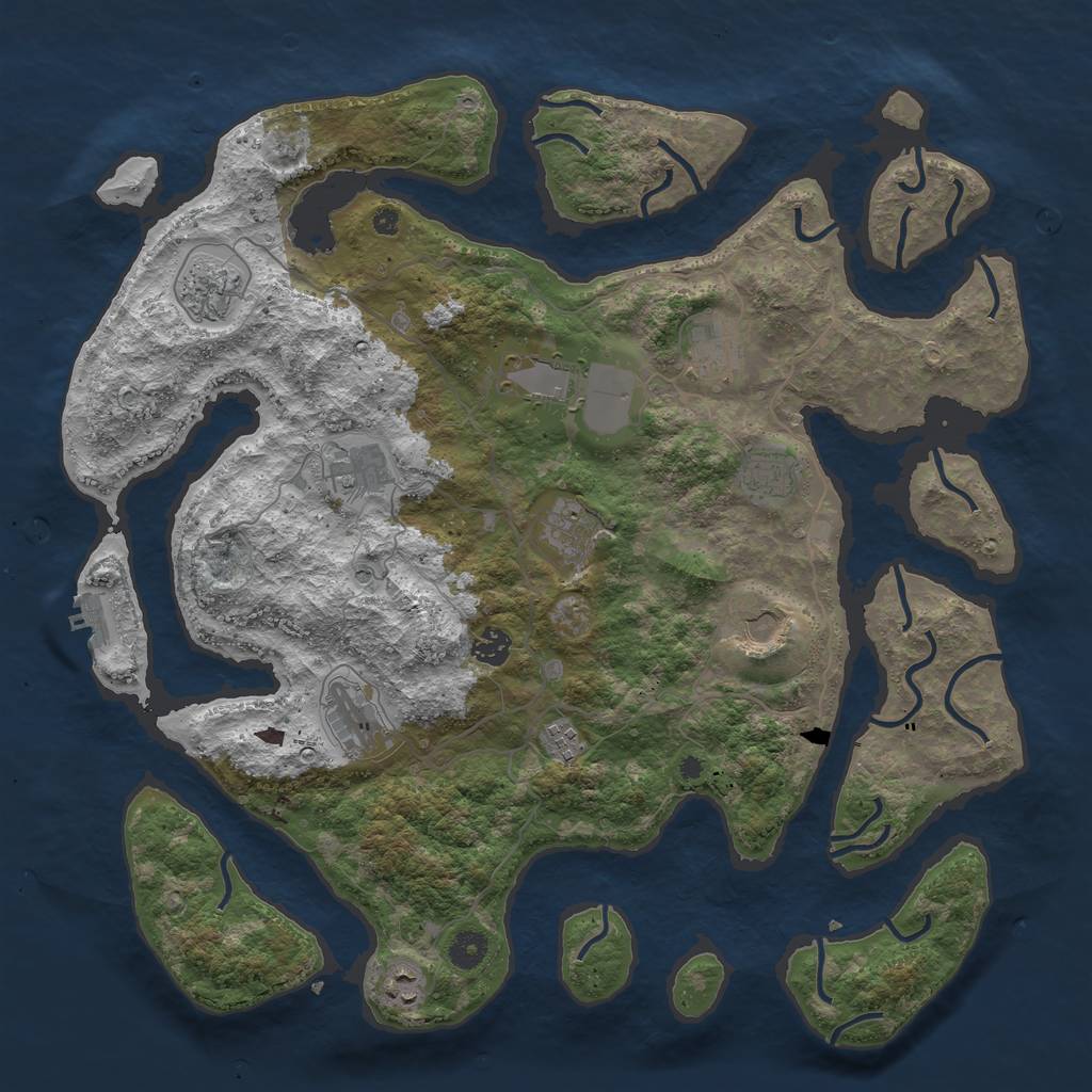 Rust Map: Procedural Map, Size: 4250, Seed: 826022564, 15 Monuments