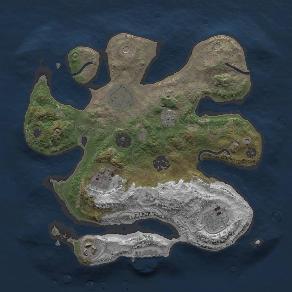 Rust Map: Procedural Map, Size: 2800, Seed: 99992, 10 Monuments