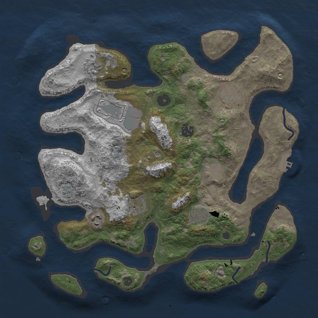 Rust Map: Procedural Map, Size: 3700, Seed: 1648106766, 13 Monuments