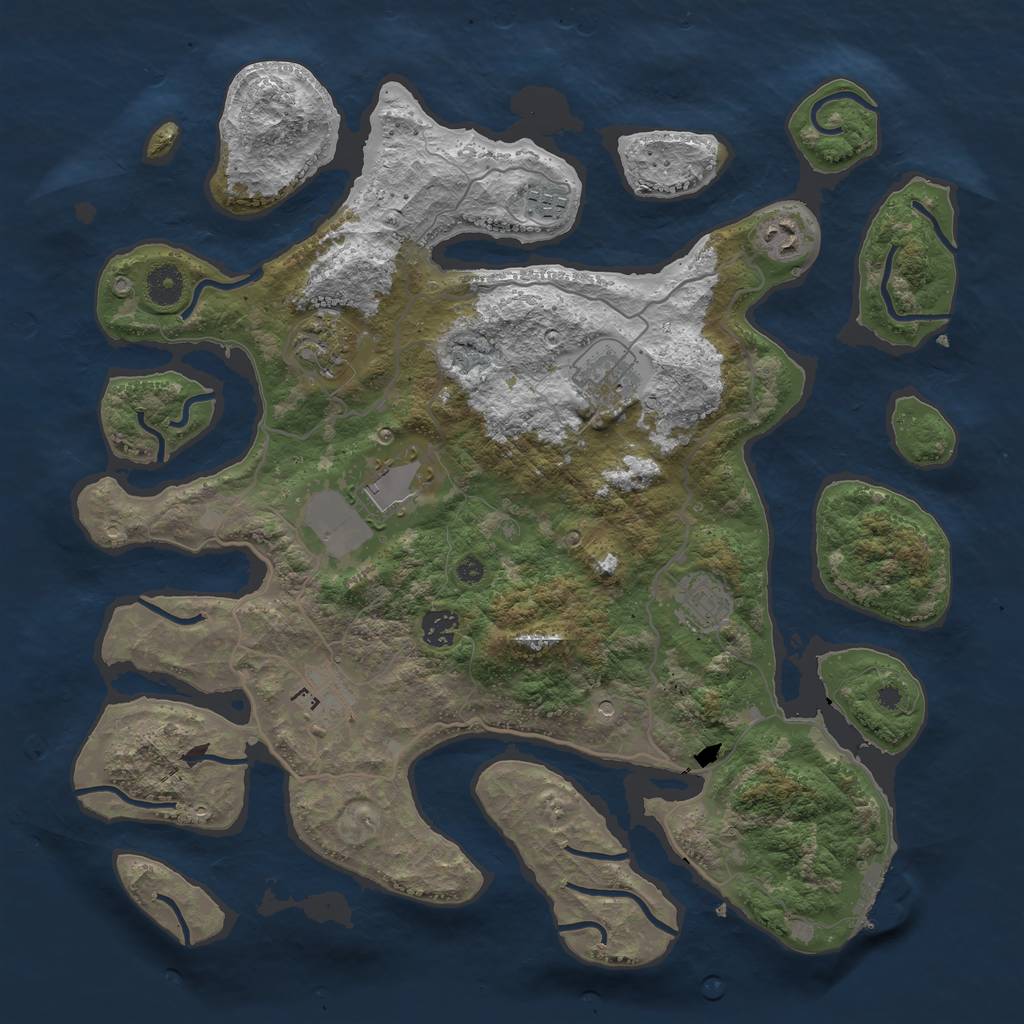 Rust Map: Procedural Map, Size: 4000, Seed: 359452, 12 Monuments