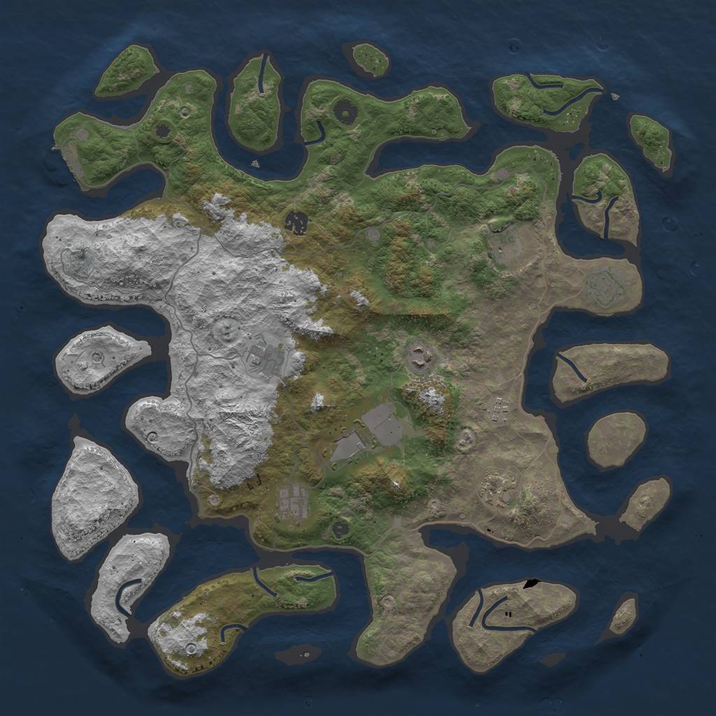 Rust Map: Procedural Map, Size: 4500, Seed: 90604, 13 Monuments