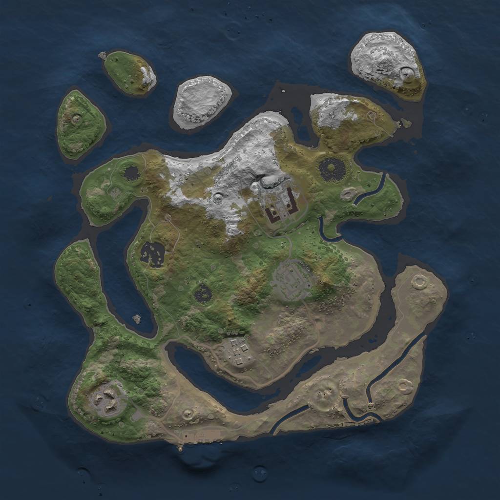 Rust Map: Procedural Map, Size: 2900, Seed: 1953526936, 8 Monuments