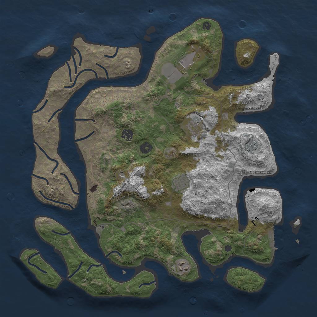 Rust Map: Procedural Map, Size: 4000, Seed: 282958, 10 Monuments