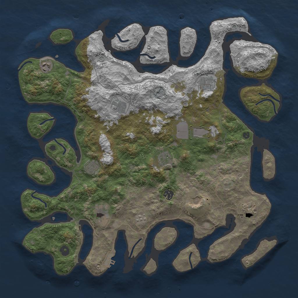 Rust Map: Procedural Map, Size: 4500, Seed: 1542550360, 15 Monuments