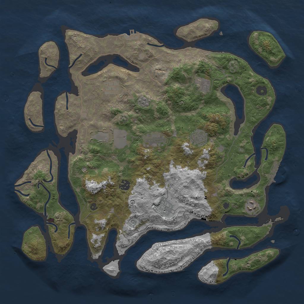 Rust Map: Procedural Map, Size: 4250, Seed: 396710, 14 Monuments