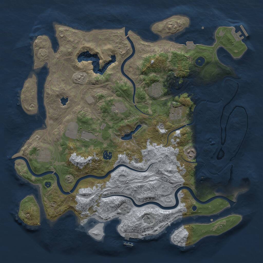 Rust Map: Procedural Map, Size: 4250, Seed: 396710, 14 Monuments
