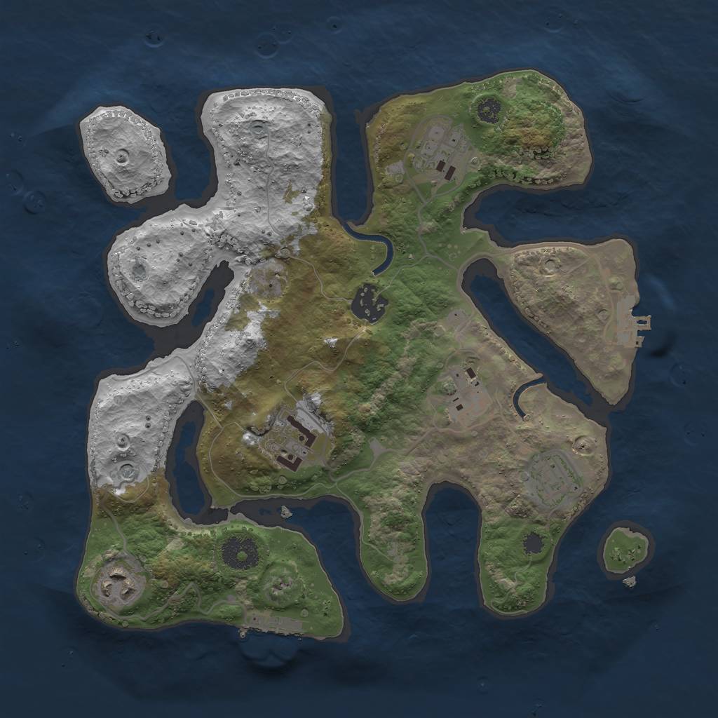 Rust Map: Procedural Map, Size: 3000, Seed: 587630, 11 Monuments