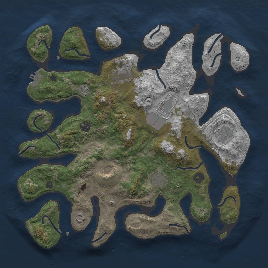 Rust Map: Procedural Map, Size: 3750, Seed: 159577, 12 Monuments