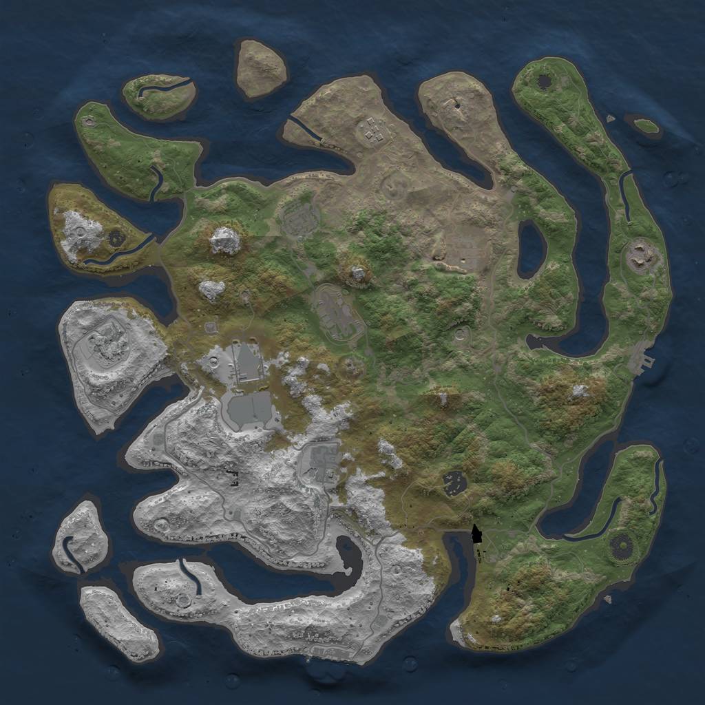 Rust Map: Procedural Map, Size: 4250, Seed: 857665, 14 Monuments