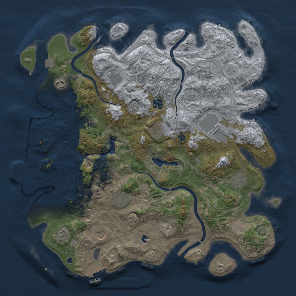 Rust Map: Procedural Map, Size: 4250, Seed: 537394, 16 Monuments