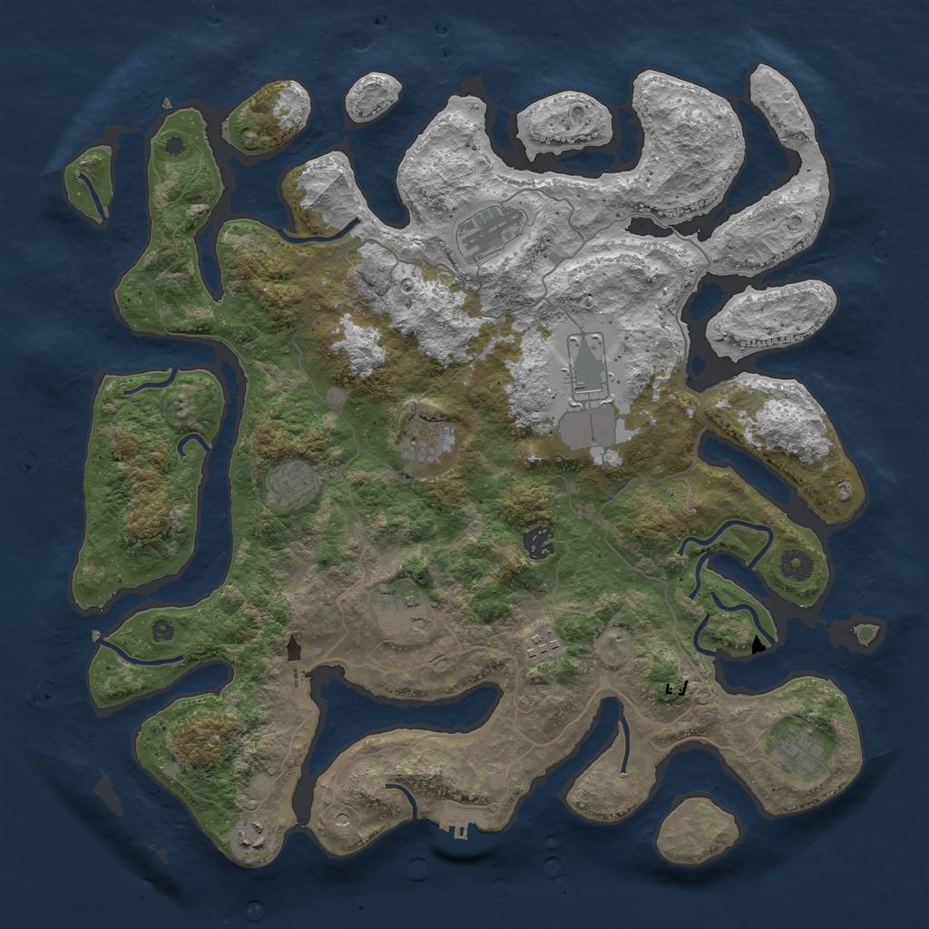 Rust Map: Procedural Map, Size: 4250, Seed: 537394, 13 Monuments