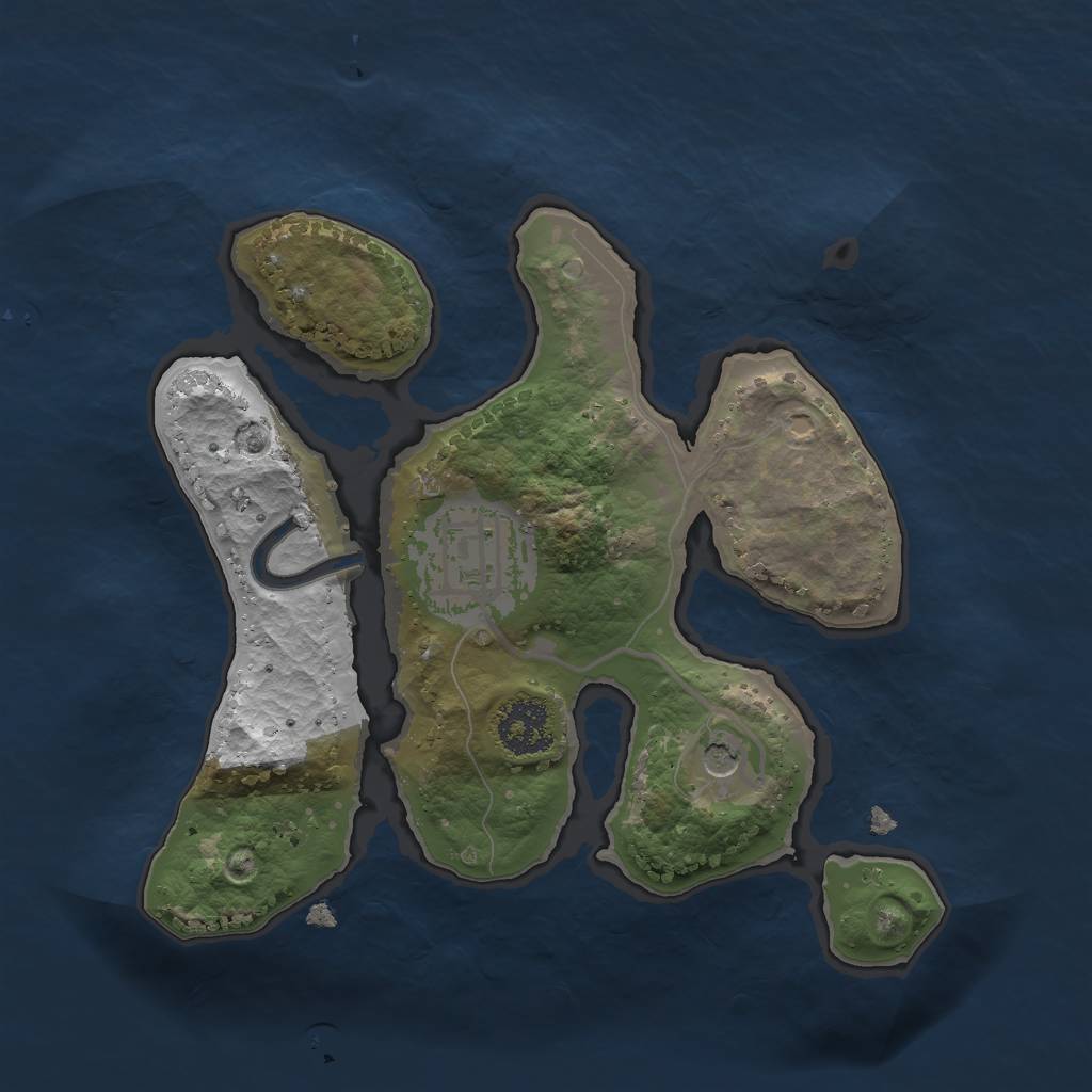 Rust Map: Procedural Map, Size: 2000, Seed: 1229884050, 4 Monuments