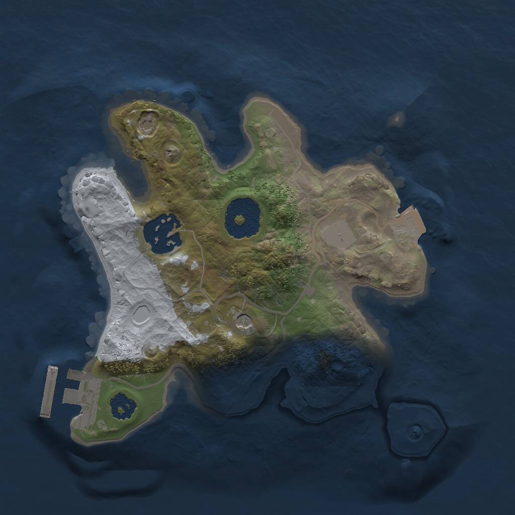 Rust Map: Procedural Map, Size: 2000, Seed: 1229884050, 4 Monuments