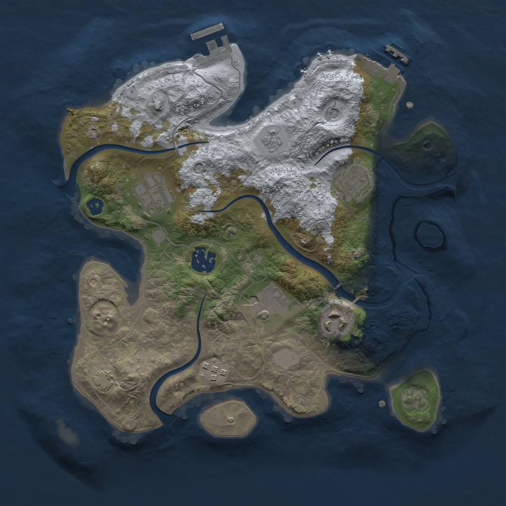 Rust Map: Procedural Map, Size: 3000, Seed: 111244321, 12 Monuments