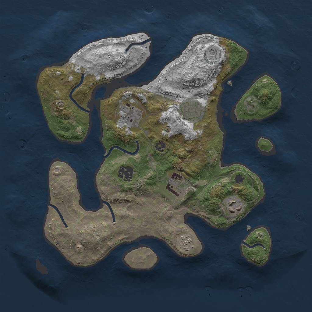 Rust Map: Procedural Map, Size: 3000, Seed: 111244321, 9 Monuments