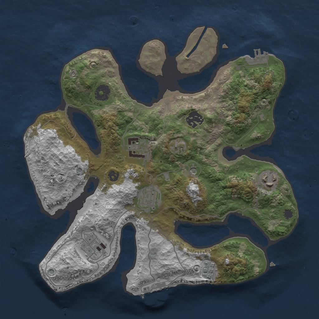 Rust Map: Procedural Map, Size: 3000, Seed: 459, 11 Monuments