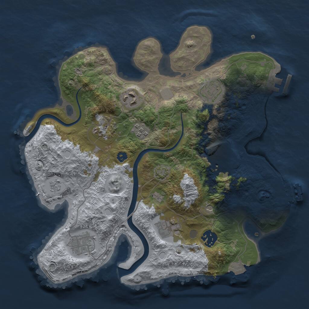 Rust Map: Procedural Map, Size: 3000, Seed: 459, 14 Monuments