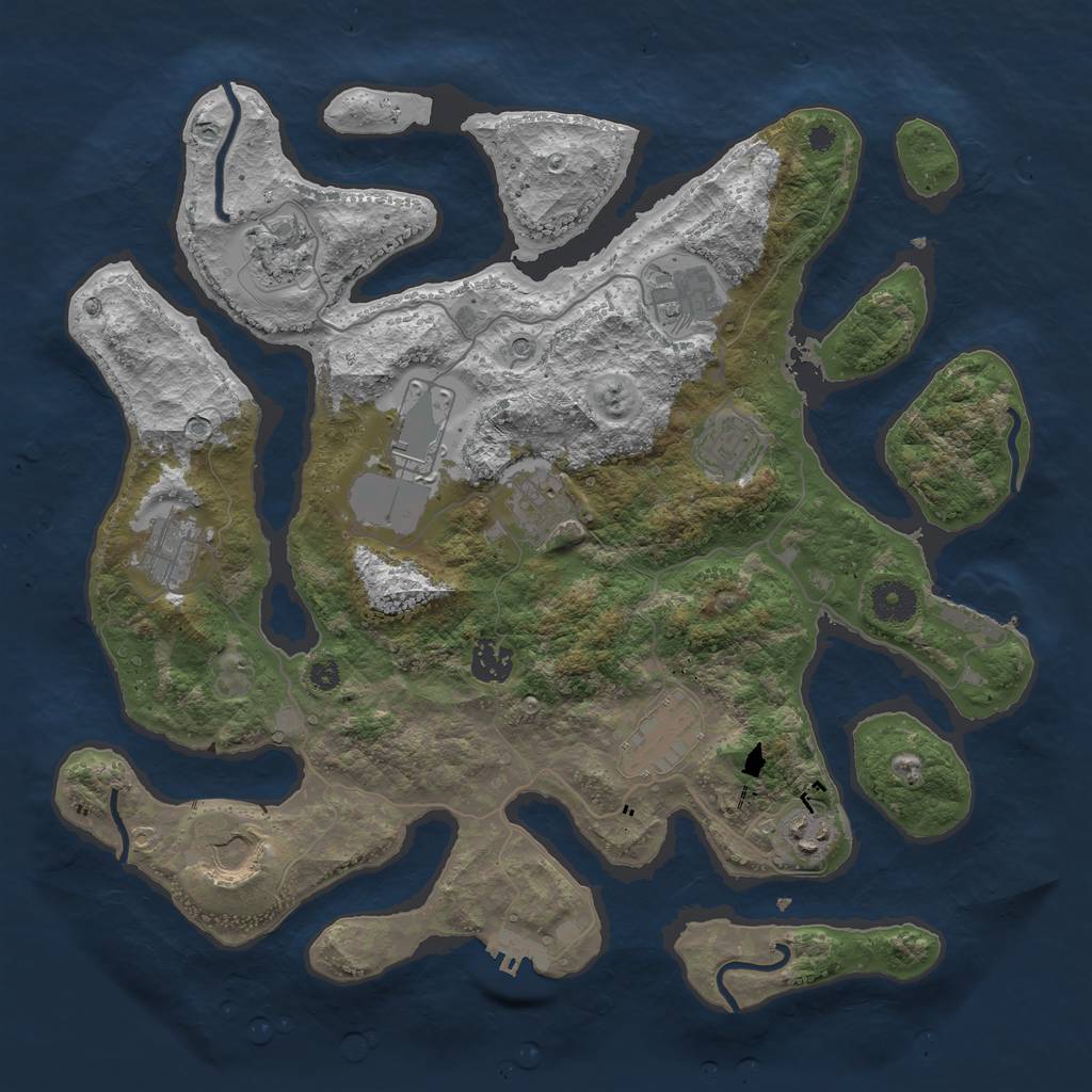 Rust Map: Procedural Map, Size: 3750, Seed: 187951080, 15 Monuments